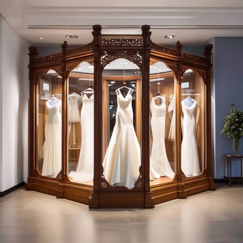 Come può un espositore in legno per abiti da sposa trasformare la presentazione del negozio di abiti da sposa e aumentare le vendite