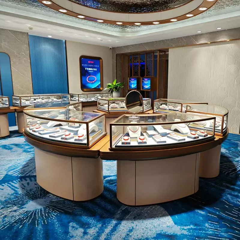 Tavolo espositivo in vetro