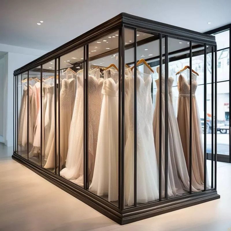 Espositore per abiti da sposa in ferro
