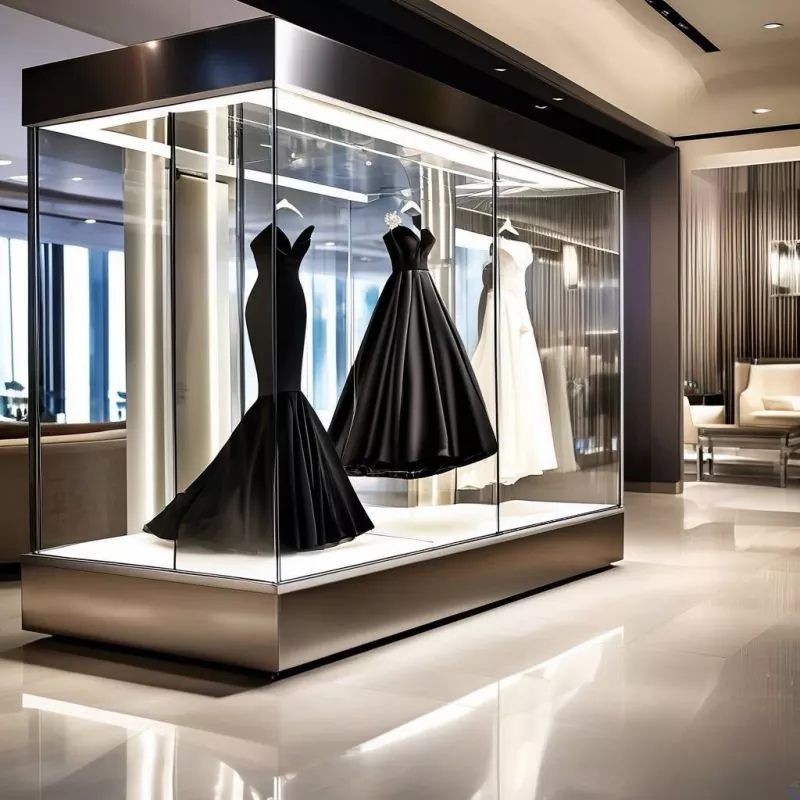 Espositore per abiti da sposa in acciaio inossidabile
